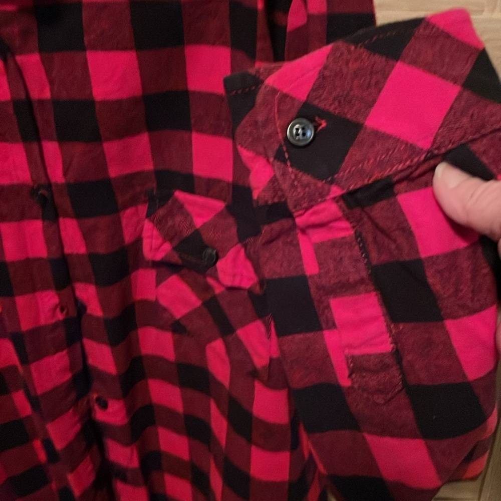 NWOT Matchstick cotton red/black checkered flann button down shirt, Size XXL - Picture 4 of 8